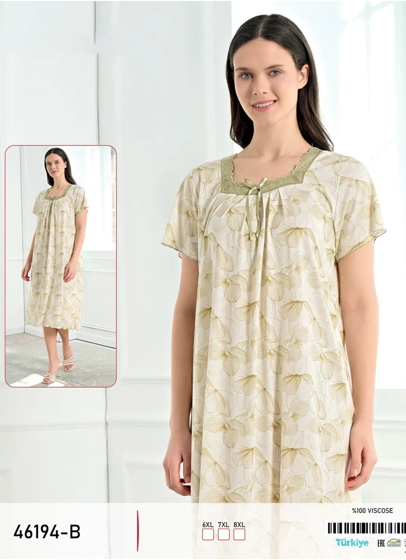 Ночная Сорочка Вискоза (6XL+7XL+8XL) viola mood 46194-B Caroline 46194-B — прямые поставки из Турции