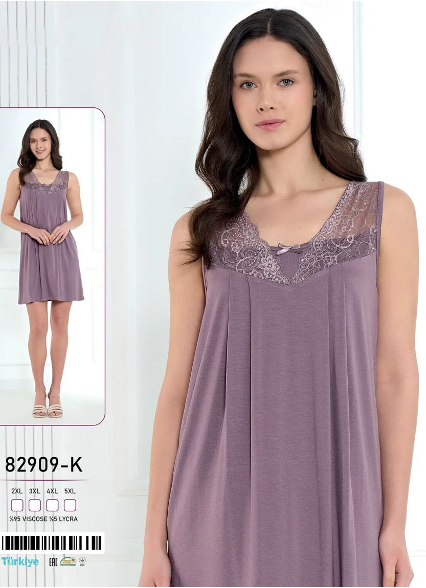 Caroline 82909-K Оптом Турция Фабрика Ночная Сорочка Вискоза (2XL+3XL+4XL+5XL) Caroline 82909-K Купить Оптом с Турции