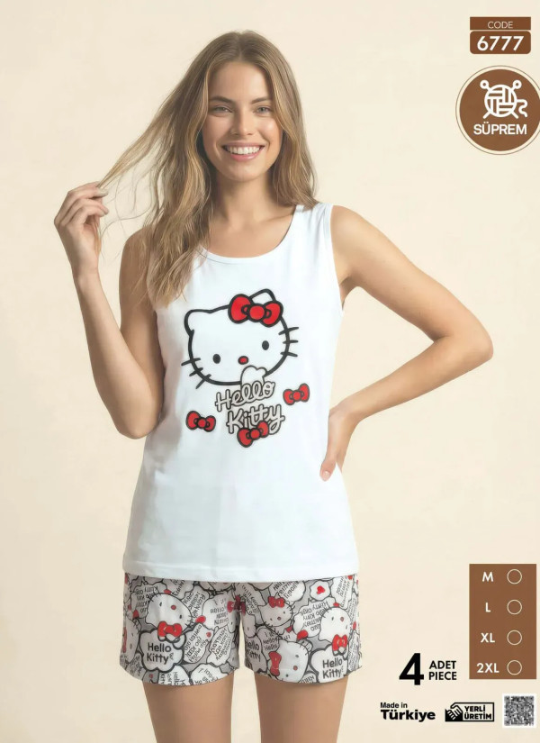 Pijamo 6777 Shorts Homewear Set (M+L+XL+2XL) — Turkish factory wholesale