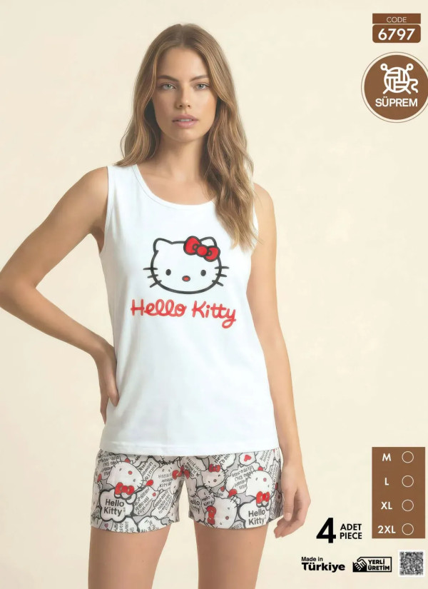 Pijamo 6797 Shorts Homewear Set (M+L+XL+2XL) — Turkish factory wholesale