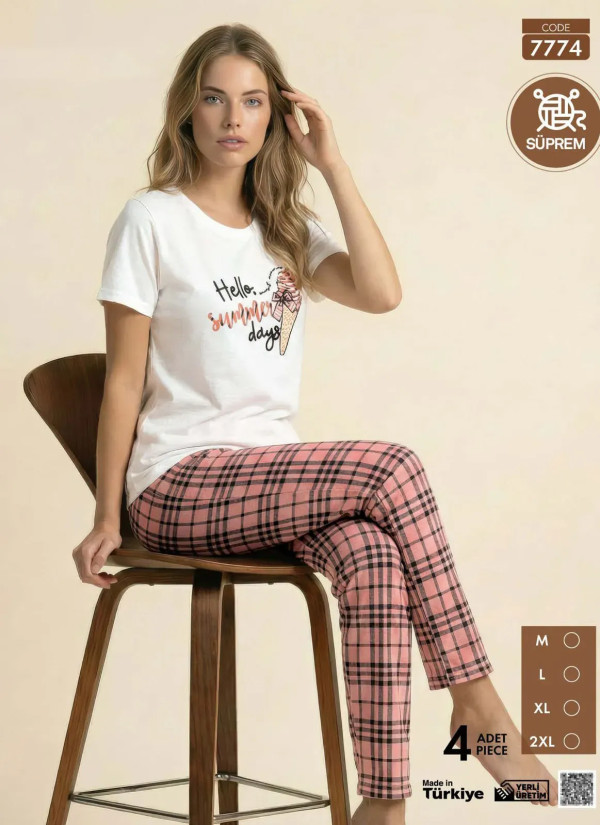 Pijamo 7774 Women's Pajama Set (M+L+XL+2XL) — Turkey wholesale collection