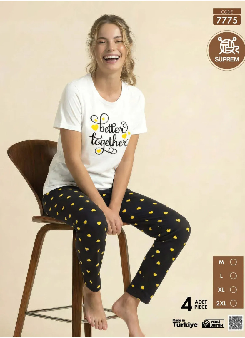 Pijamo 7775 Women's Pajama Set (M+L+XL+2XL) — Turkish factory wholesale