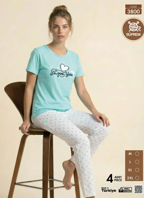 Pijamo 3800 Women's Pajama Set (M+L+XL+2XL) — Turkish factory wholesale
