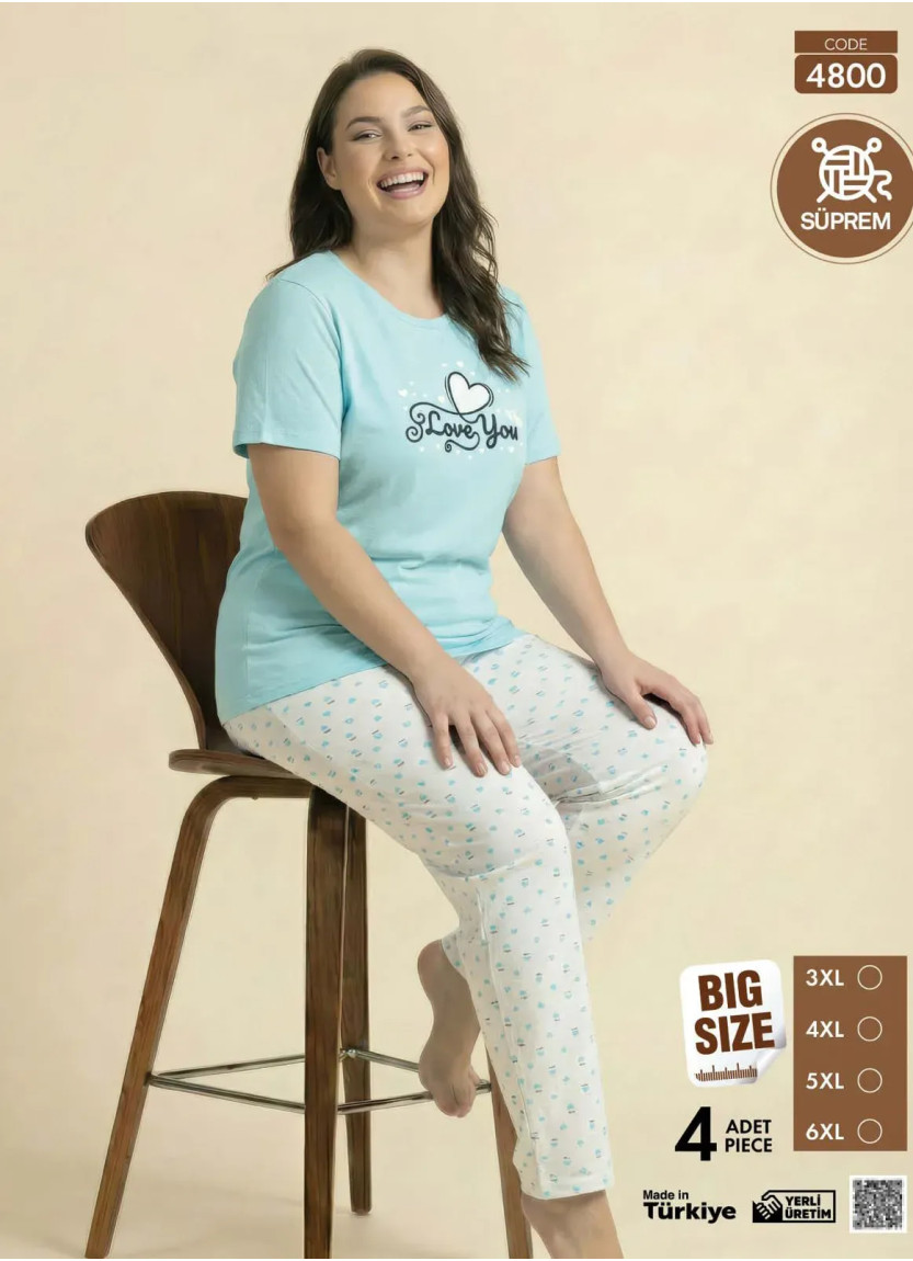 Pijamo 4800 Women's Pajama Set (3XL+4XL+5XL+6XL) — wholesale for boutiques