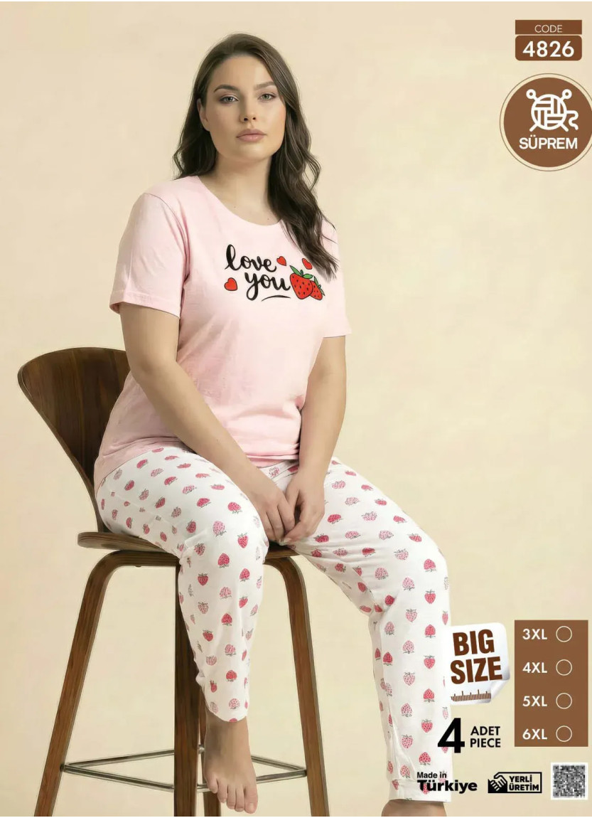 Pijamo 4826 Women's Pajama Set (3XL+4XL+5XL+6XL) — Istanbul wholesale supplier