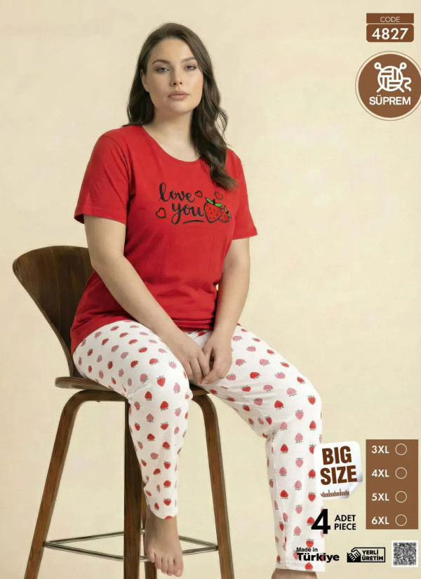 Pijamo 4827 Women's Pajama Set (3XL+4XL+5XL+6XL) — wholesale for boutiques