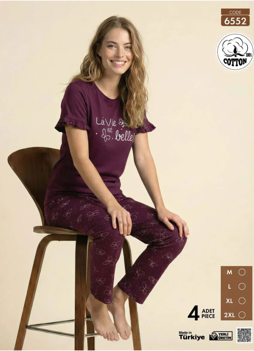 Pijamo 6552 Cotton Women's Pajama Set (M+L+XL+2XL) — wholesale for boutiques