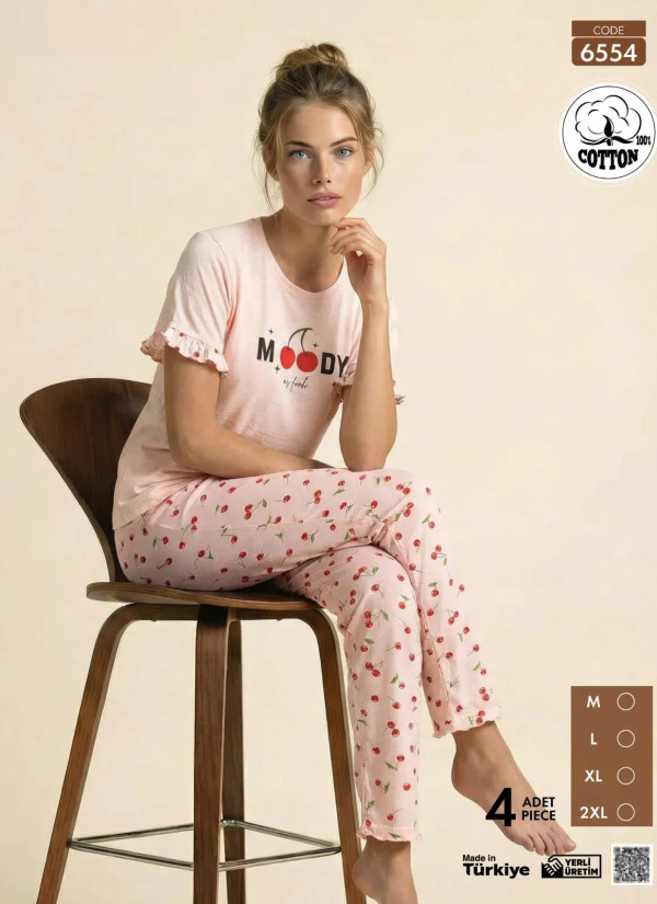 Pijamo 6554 Cotton Women's Pajama Set (M+L+XL+2XL) — Turkey wholesale collection