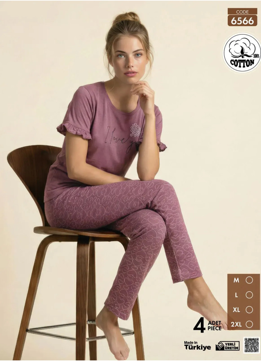 Pijamo 6566 Cotton Women's Pajama Set (M+L+XL+2XL) — wholesale for boutiques