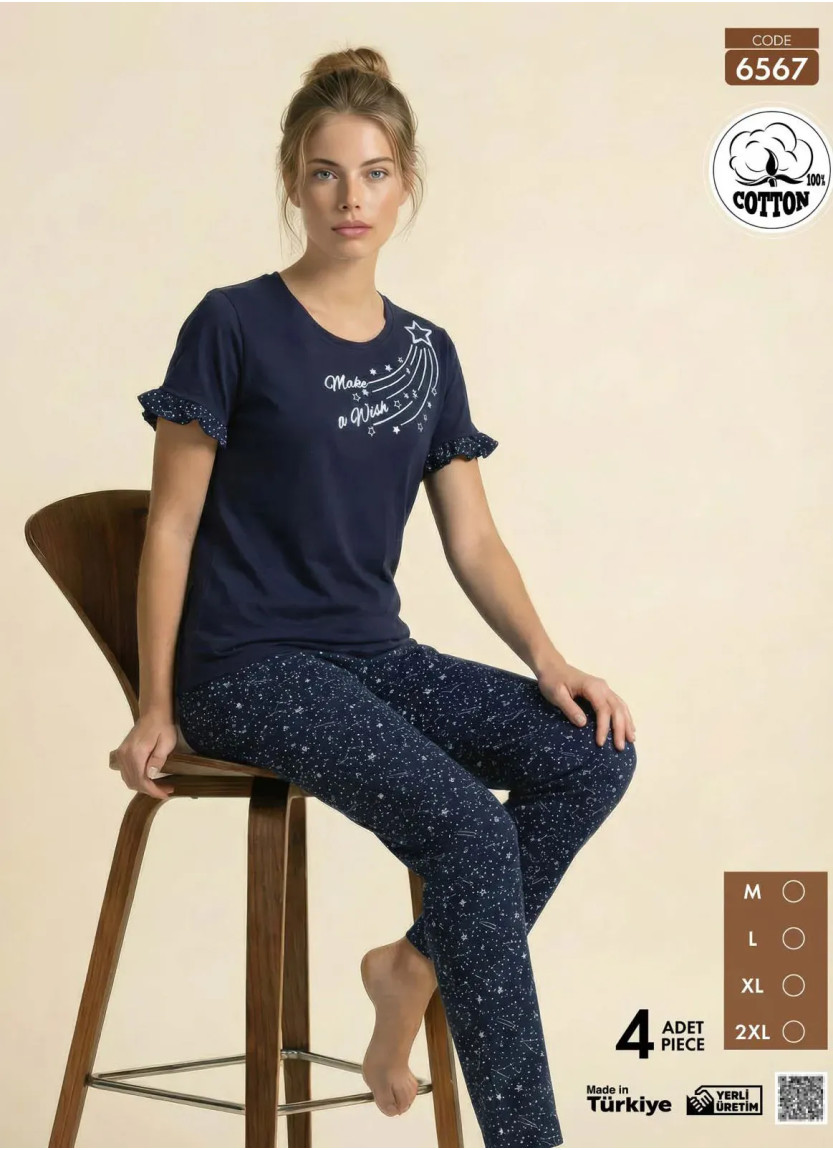 Pijamo 6567 Cotton Women's Pajama Set (M+L+XL+2XL) — Turkey wholesale collection