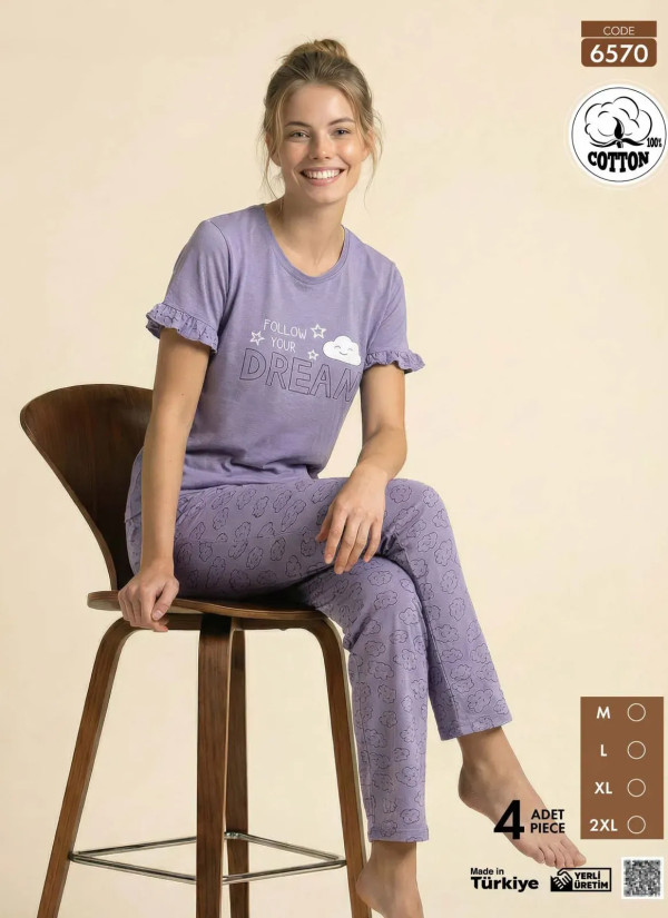 Pijamo 6570 Cotton Women's Pajama Set (M+L+XL+2XL) — Istanbul wholesale supplier