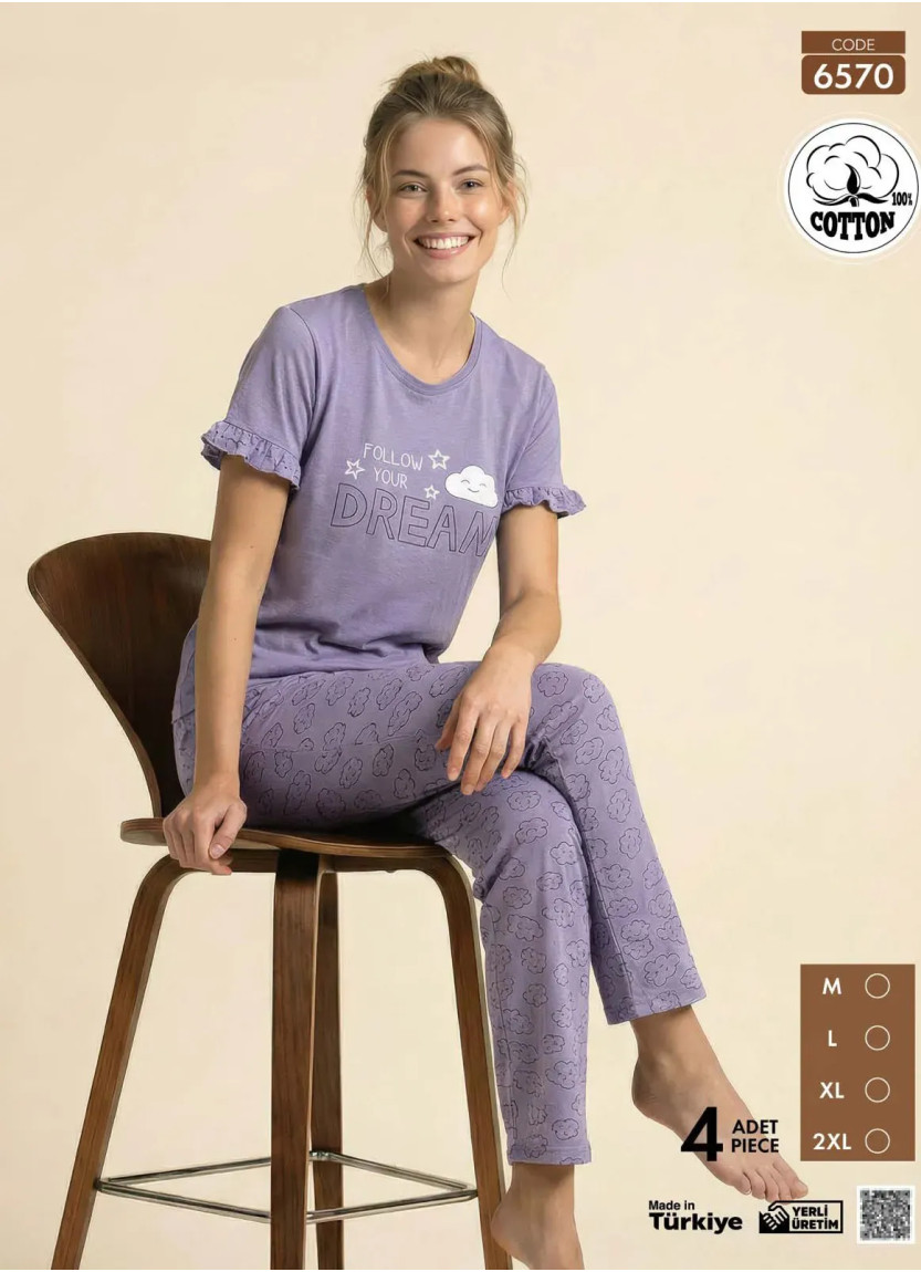 Pijamo 6570 Cotton Women's Pajama Set (M+L+XL+2XL) — Istanbul wholesale supplier