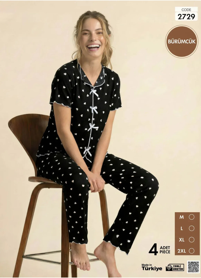 Pijamo 2729 Women's Pajama Set (M+L+XL+2XL) — Turkish factory wholesale