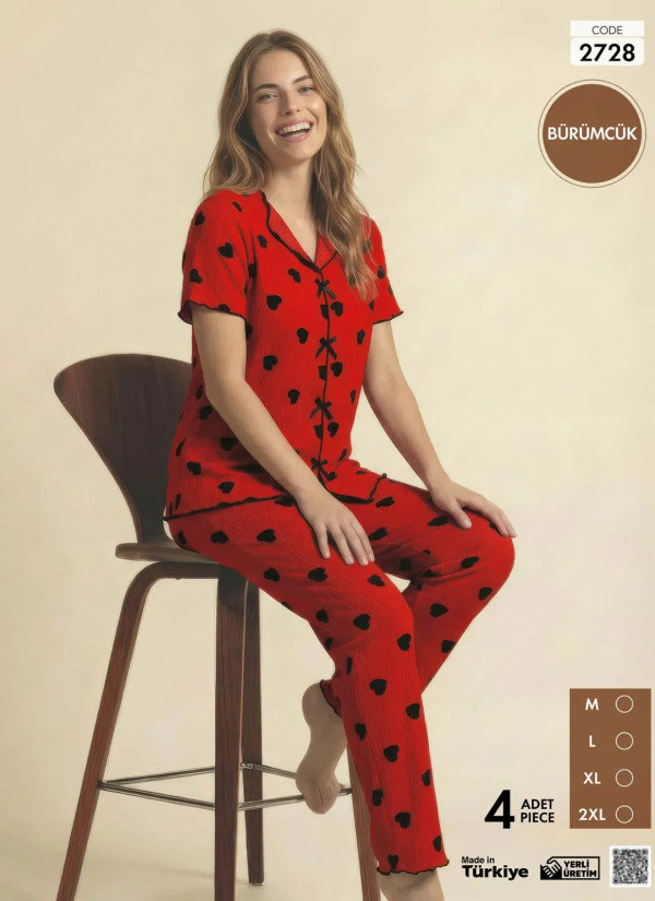 Pijamo 2728 Women's Pajama Set (M+L+XL+2XL) — Turkish factory wholesale