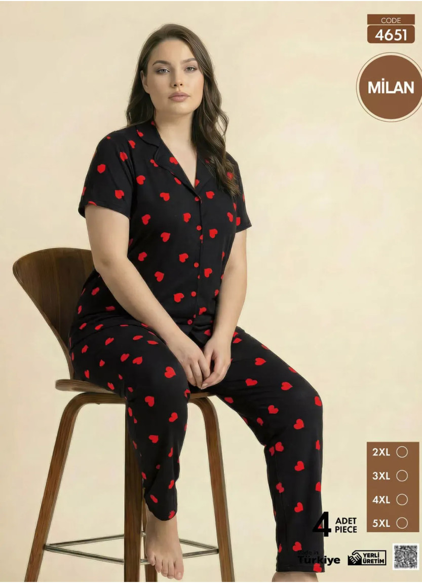 Pijamo 4651 Women's Pajama Set (2XL+3XL+4XL+5XL) — wholesale for boutiques