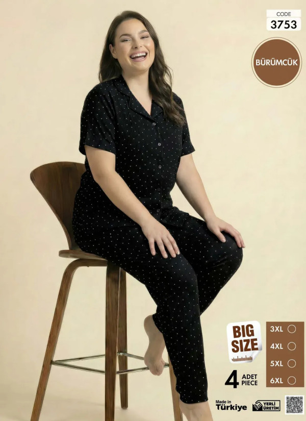 Pijamo 3753 Women's Pajama Set (3XL+4XL+5XL+6XL) — Istanbul wholesale supplier