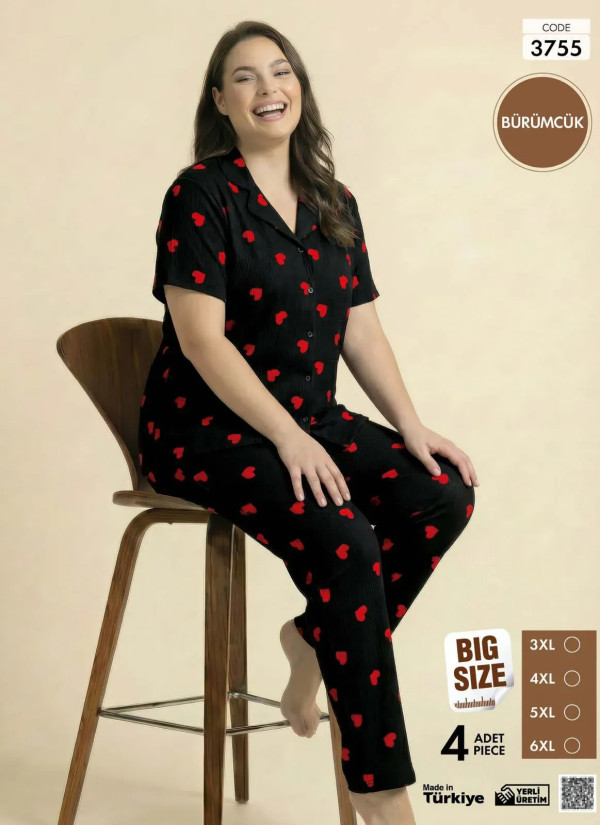 Pijamo 3755 Women's Pajama Set (3XL+4XL+5XL+6XL) — wholesale for boutiques