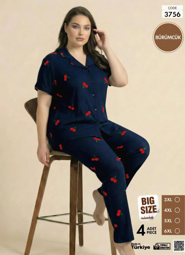 Pijamo 3756 Women's Pajama Set (3XL+4XL+5XL+6XL) — Turkey wholesale collection