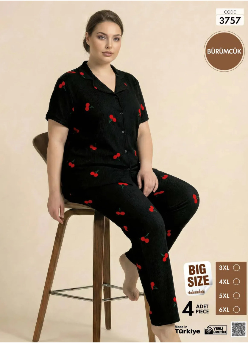 Pijamo 3757 Women's Pajama Set (3XL+4XL+5XL+6XL) — Turkish factory wholesale