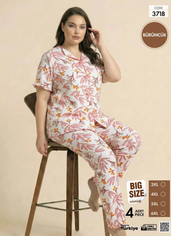 Pijamo 3718 Women's Pajama Set (3XL+4XL+5XL+6XL) — Turkey wholesale collection