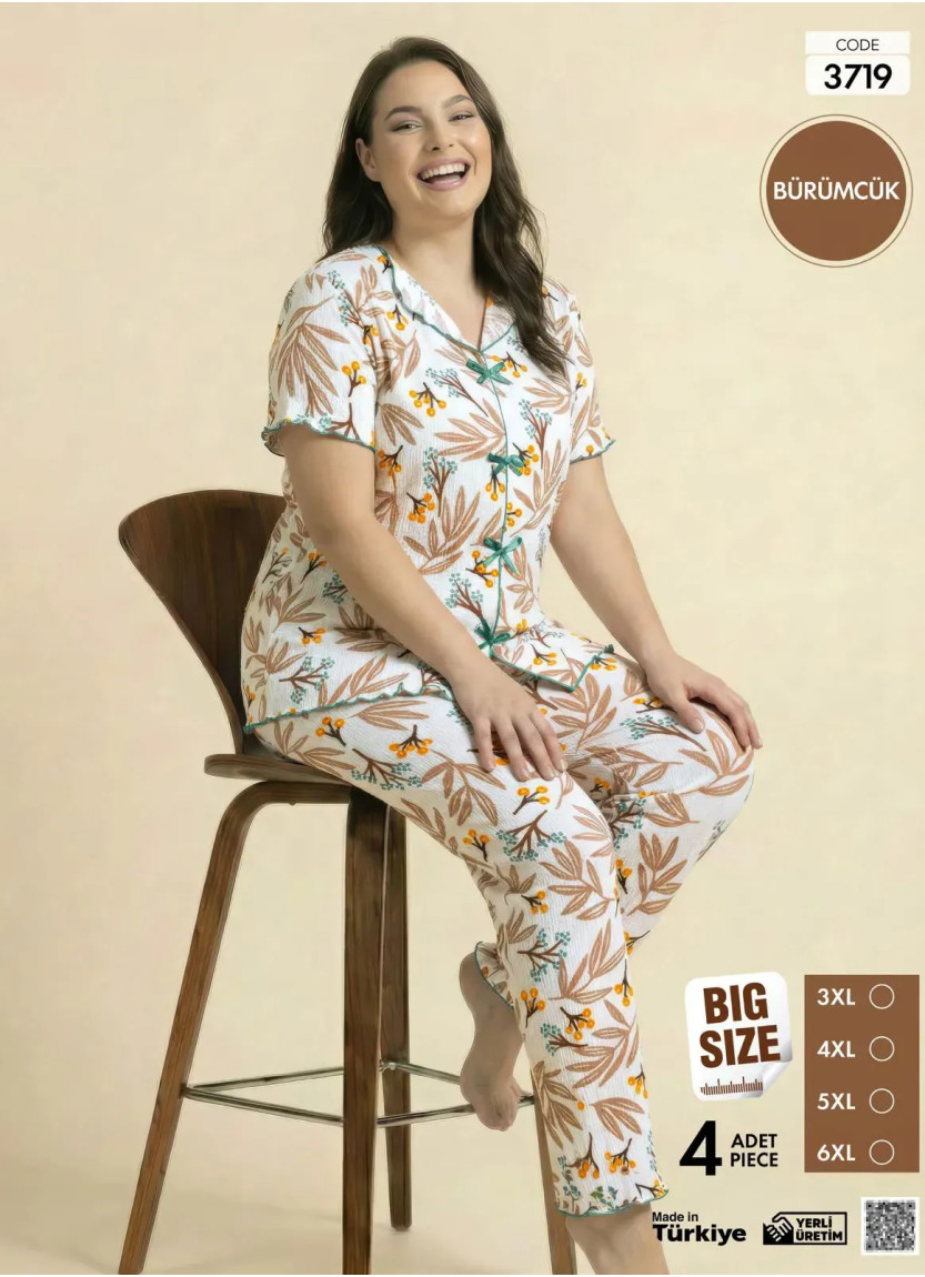 Pijamo 3719 Women's Pajama Set (3XL+4XL+5XL+6XL) — Turkish factory wholesale