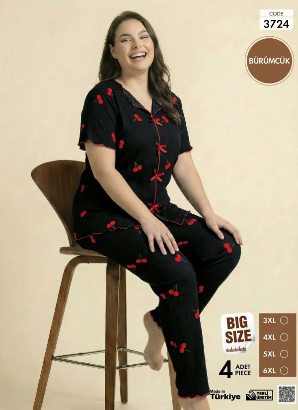 Pijamo 3724 Women's Pajama Set (3XL+4XL+5XL+6XL) — Istanbul wholesale supplier