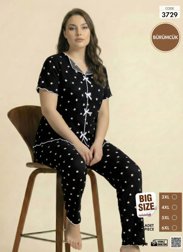 Pijamo 3729 Women's Pajama Set (3XL+4XL+5XL+6XL) — Istanbul wholesale supplier