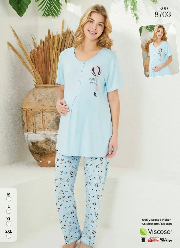 Pijamo 8703 Viscose Women's Pajama Set (M+L+XL+2XL) — Istanbul wholesale supplier