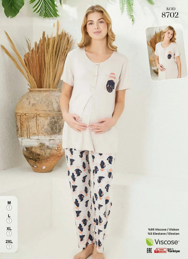 Pijamo 8702 Viscose Women's Pajama Set (M+L+XL+2XL) — Turkey wholesale collection