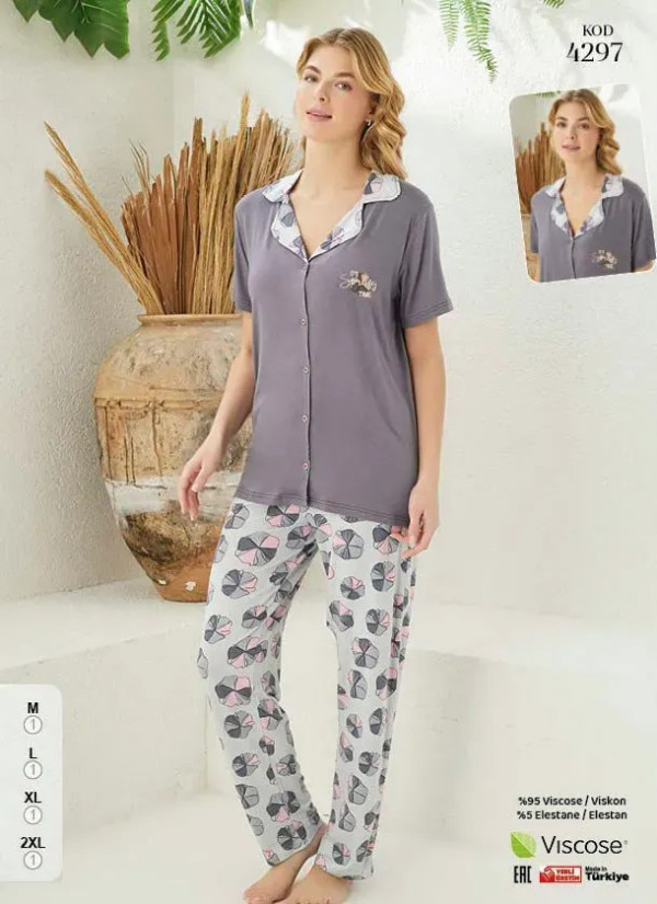 Pijamo 4297 Viscose Women's Pajama Set (M+L+XL+2XL) — Istanbul wholesale supplier