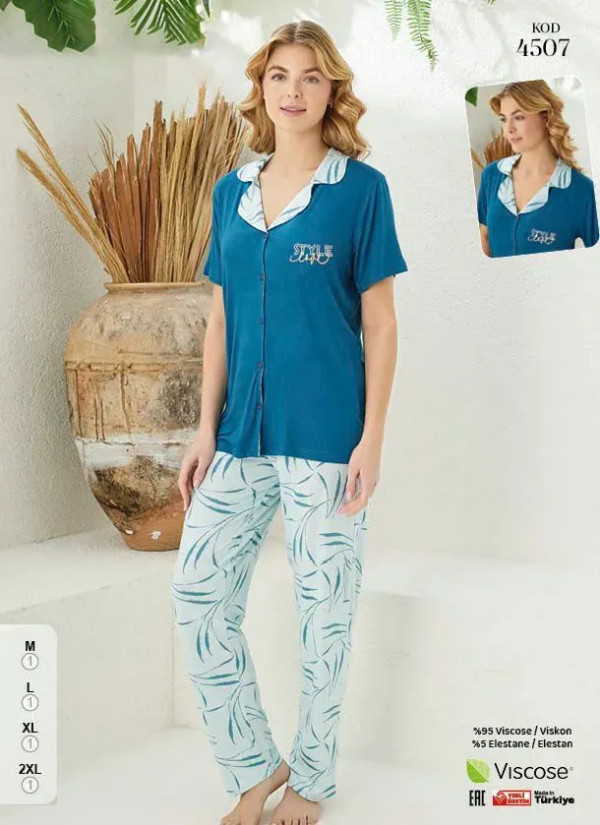 Pijamo 4507 Viscose Women's Pajama Set (M+L+XL+2XL) — Turkey wholesale collection