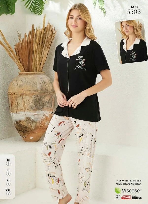 Pijamo 5505 Viscose Women's Pajama Set (M+L+XL+2XL) — Istanbul wholesale supplier