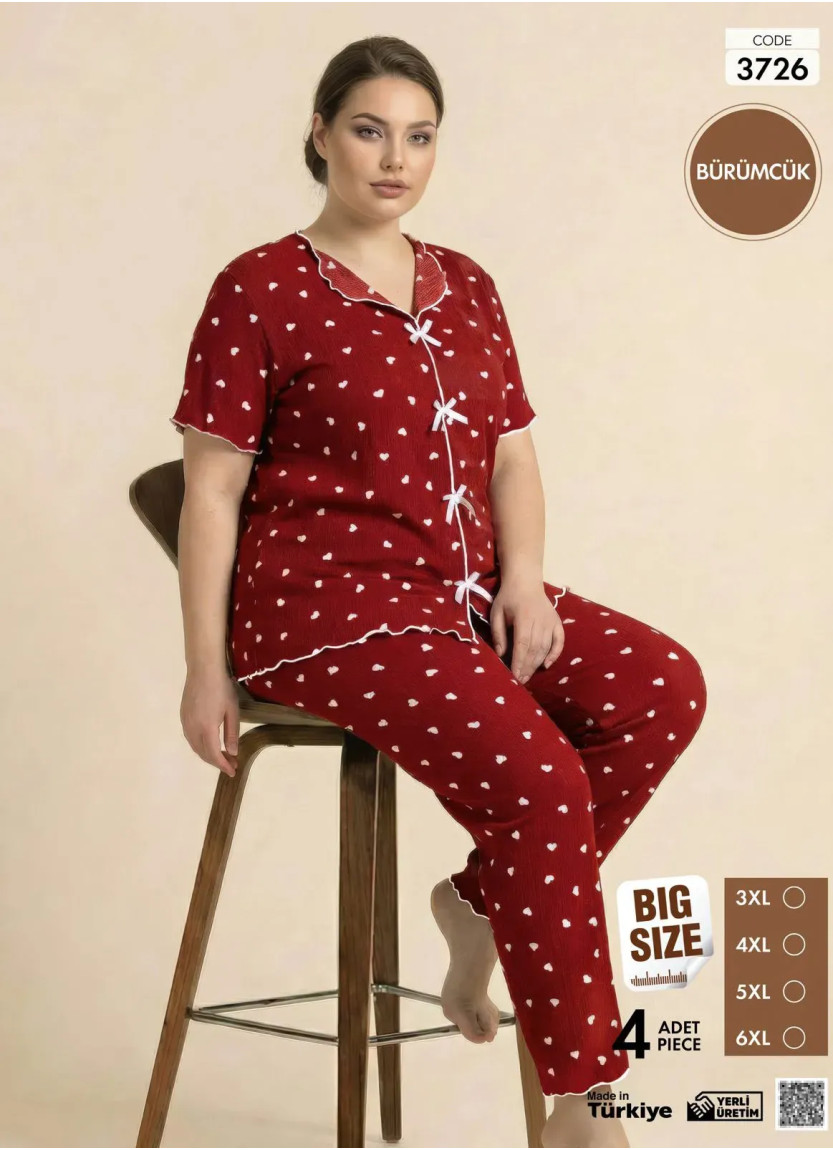 Pijamo 3726 Women's Pajama Set (3XL+4XL+5XL+6XL) — wholesale for boutiques