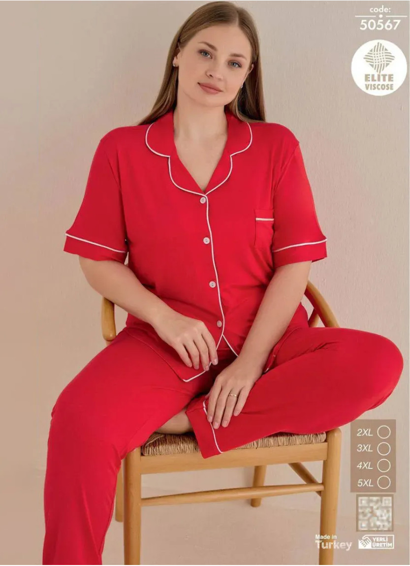 Cagri 50567 Viscose Women's Pajama Set (2XL+3XL+4XL+5XL) — Turkish factory wholesale