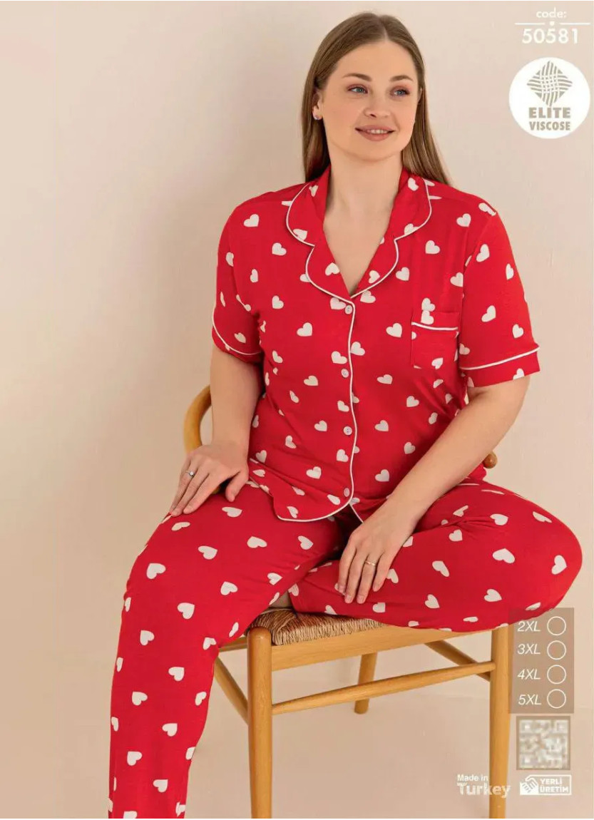 Cagri 50581 Viscose Women's Pajama Set (2XL+3XL+4XL+5XL) — wholesale for boutiques