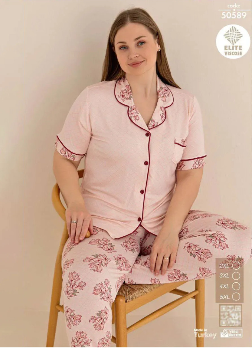 Cagri 50589 Viscose Women's Pajama Set (2XL+3XL+4XL+5XL) — Turkey wholesale collection