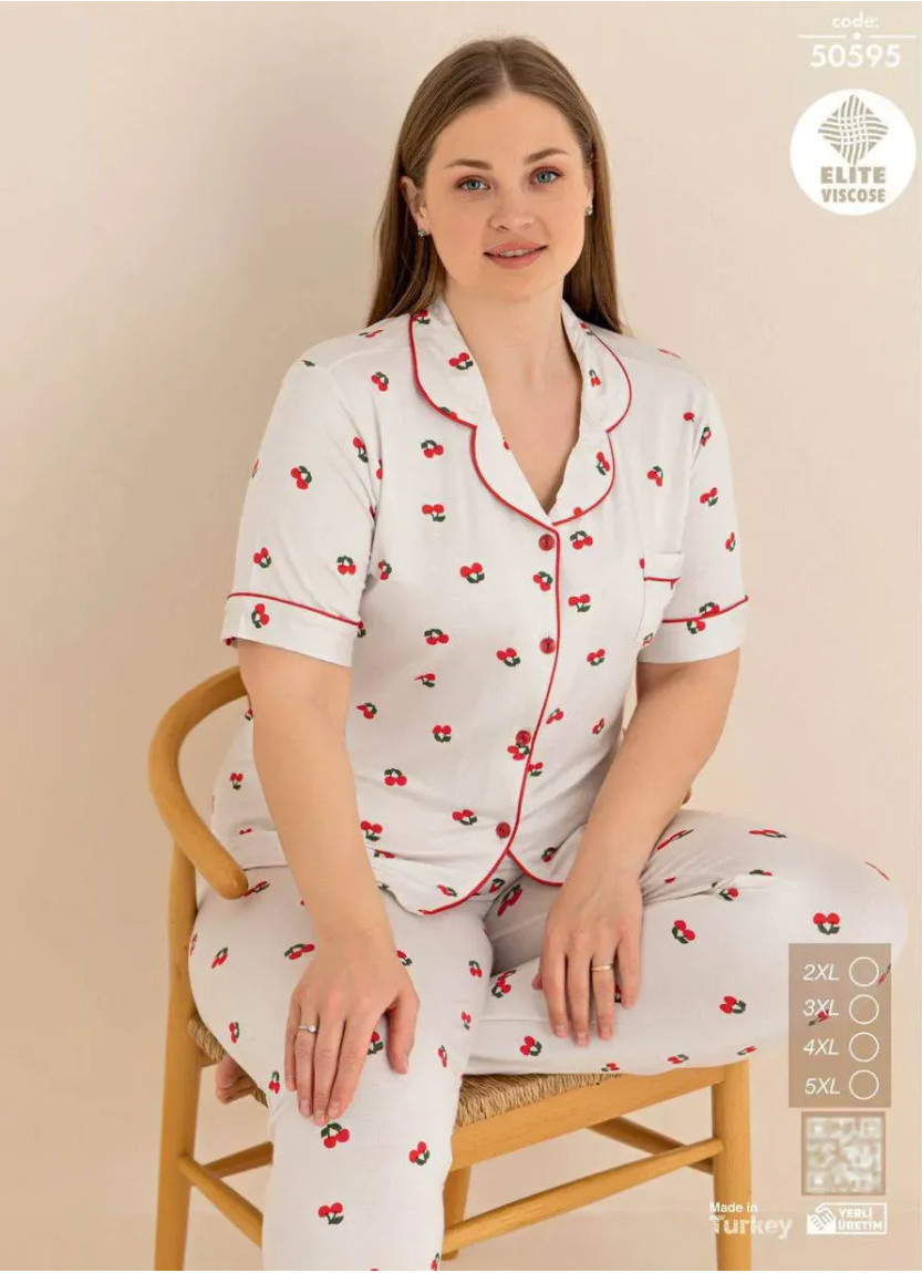 Cagri 50595 Viscose Women's Pajama Set (2XL+3XL+4XL+5XL) — wholesale for boutiques