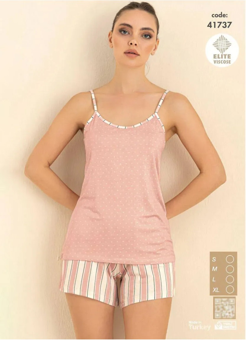 Cagri 41737 Viscose Shorts Homewear Set (S+M+L+XL) — Turkish factory wholesale