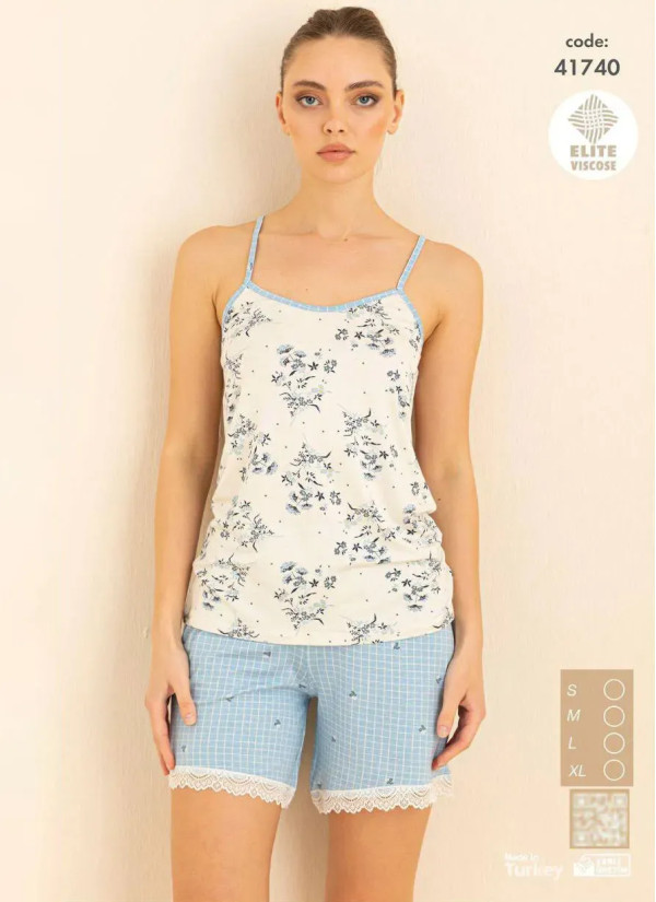 Cagri 41740 Viscose Shorts Homewear Set (S+M+L+XL) — Istanbul wholesale supplier