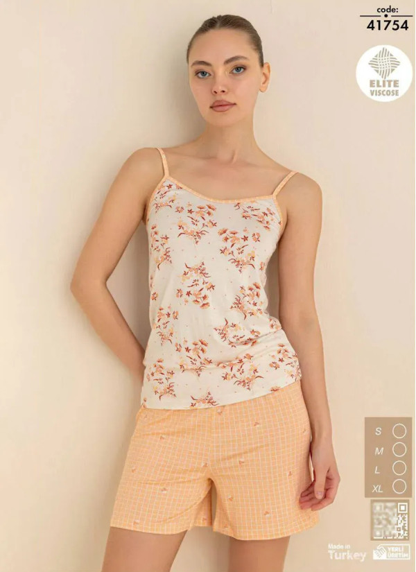 Cagri 41754 Viscose Shorts Homewear Set (S+M+L+XL) — Turkey wholesale collection