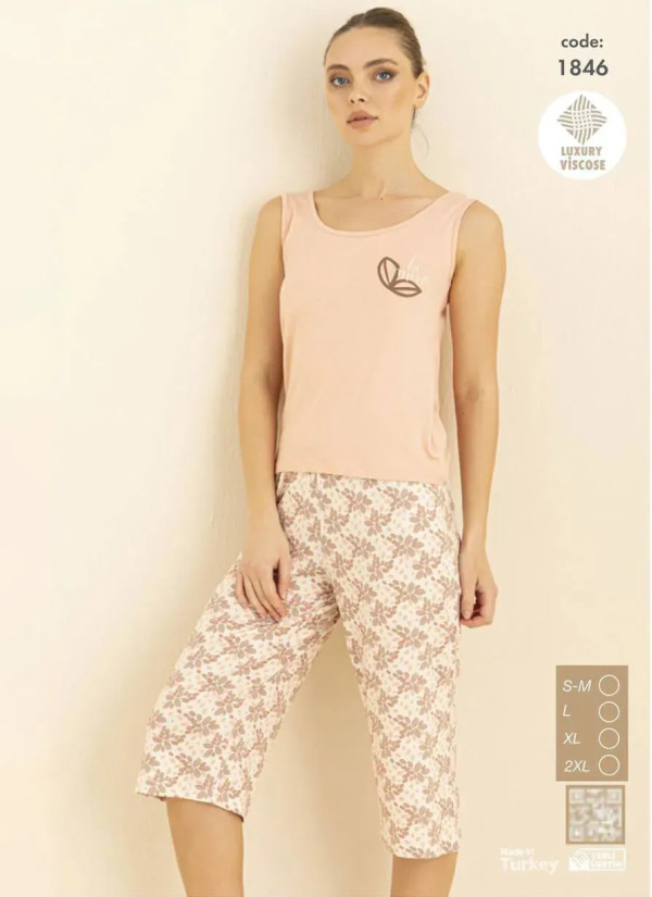 Seamlife 1846 Viscose Capri Homewear Set (SM+L+XL+2XL) — Istanbul wholesale supplier