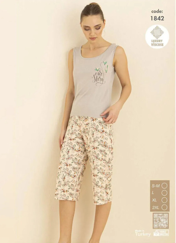 Seamlife 1842 Viscose Capri Homewear Set (SM+L+XL+2XL) — wholesale for boutiques