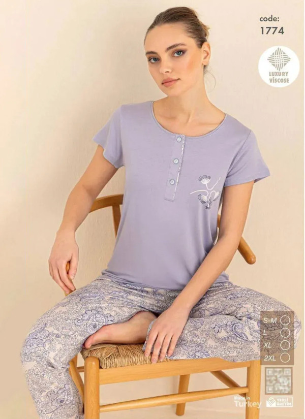 Seamlife 1774 Viscose Women's Pajama Set (SM+L+XL+2XL) — Istanbul wholesale supplier