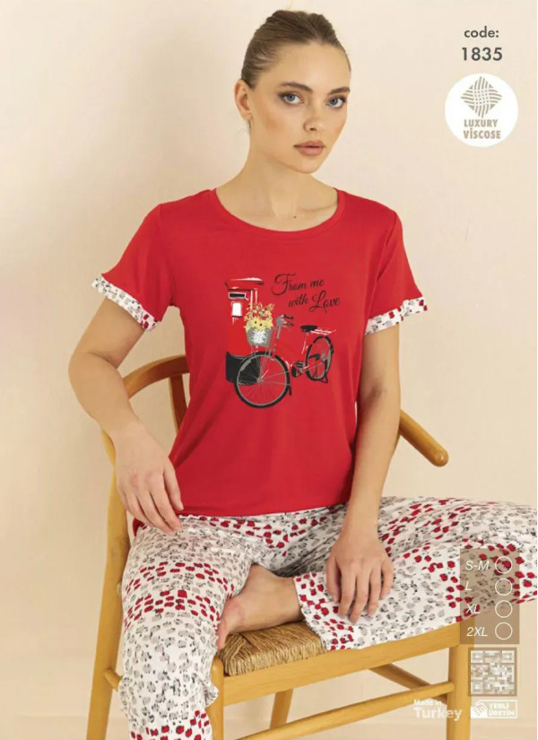 Seamlife 1835 Viscose Women's Pajama Set (SM+L+XL+2XL) — wholesale for boutiques