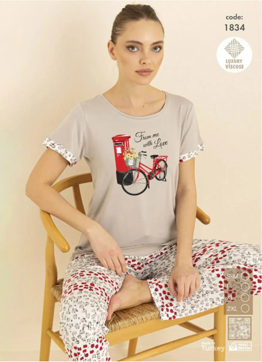 Seamlife 1834 Viscose Women's Pajama Set (SM+L+XL+2XL) — Turkey wholesale collection