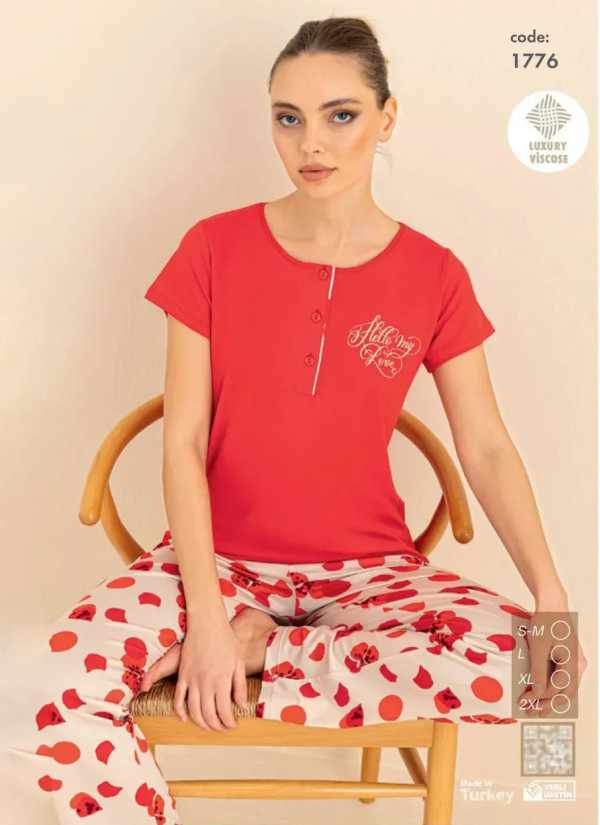 Seamlife 1776 Viscose Women's Pajama Set (SM+L+XL+2XL) — Turkish factory wholesale