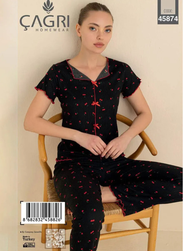 Cagri 45874 Cotton Women's Pajama Set (S+M+L+XL) — Turkey wholesale collection