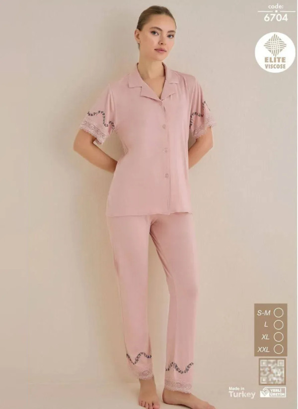Seamlife 6704 Viscose Women's Pajama Set (SM+L+XL+2XL) — Istanbul wholesale supplier