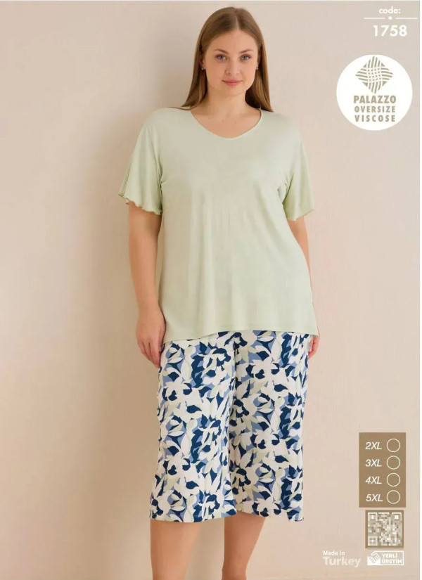 Seamlife 1758 Viscose Capri Homewear Set (SM+L+XL+XXL) — wholesale for boutiques