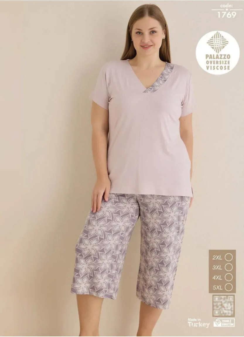 Seamlife 1769 Viscose Capri Homewear Set (SM+L+XL+XXL) — Turkey wholesale collection